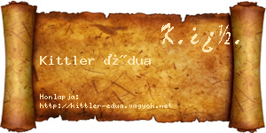 Kittler Édua névjegykártya